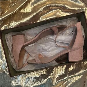 Pink Block Heel Sandals